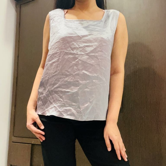 Grey satin metallic top - Picture 6 of 6